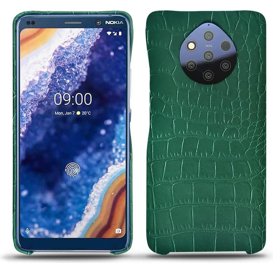 Noreve Lederschutzhülle (Nokia 9 PureView), Smartphone Hülle, Grün