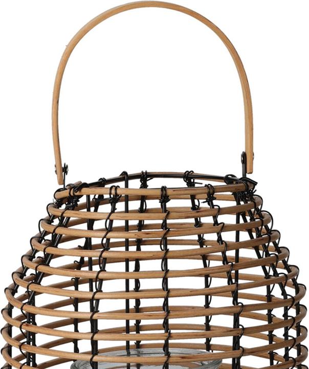 Produktbild Mojawo 3er Holz Laternen Set Windlicht Rattan Design rund H30/36/40cm (3 x)