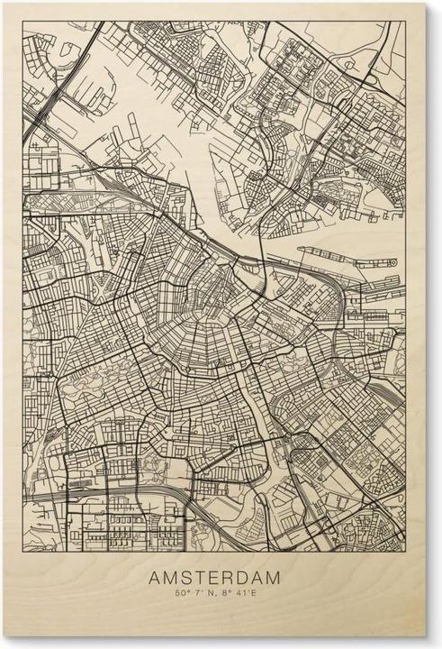 Image du produit Trenddeko Plan de la ville d'Amsterdam (20 x 30 cm)
