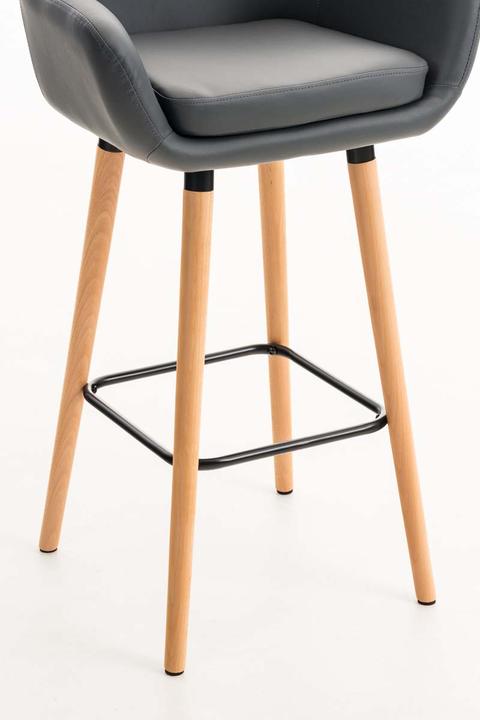 Actual product image CLP Bar stool Grant imitation leather, grey