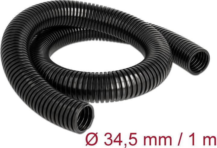 Produktbild Delock Kabelschutzschlauch 1 m x 34,5 mm schwarz (Kabelschlauch, 100 cm)