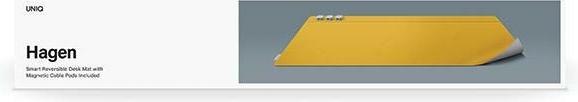 Produktbild Uniq Hagen dwustronna magnetyczna podkładka na biurko żółto-szary/canary yellow-chalk grey (71 x 12 cm)