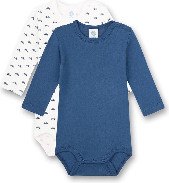 Produktbild Sanetta Langarm-Body 2er Pack Blau/Weiss Gr. 56 (56)