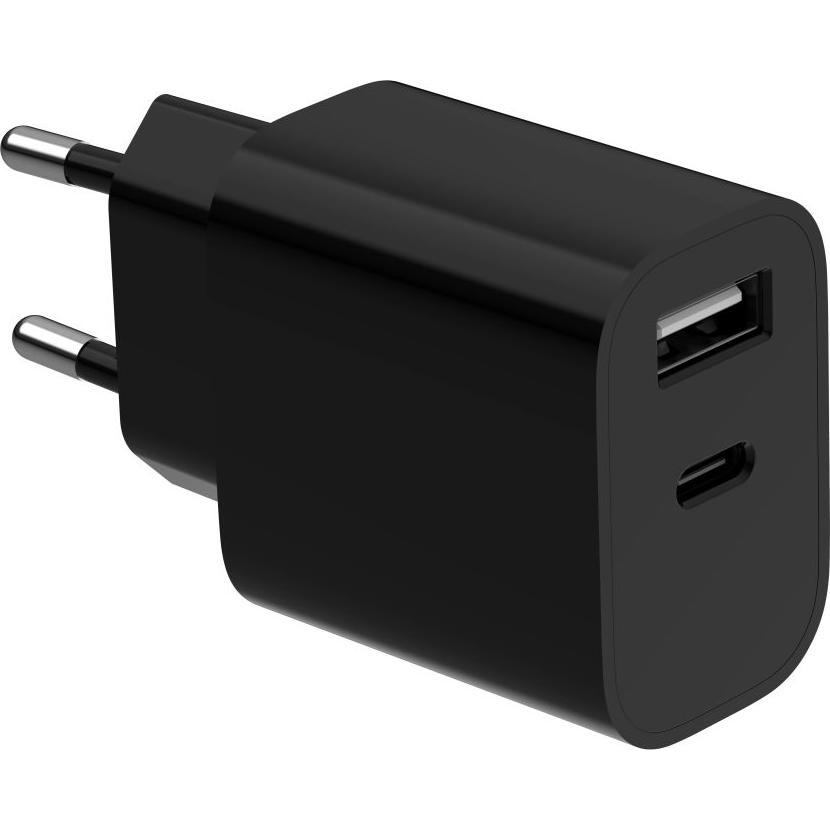 Gembird Chargeur secteur - 1x USB-C + 1x USB-A 12W (Noir) (12 W, 2 Ports) (TA-UC-2AC12-01-BK)