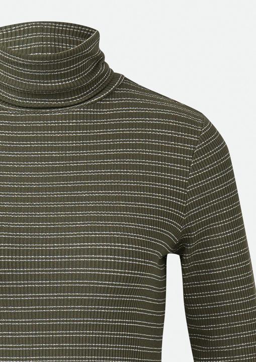Produktbild Comma T-Shirt Geripptes Rollkragenshirt mit Glitzergarn (40)