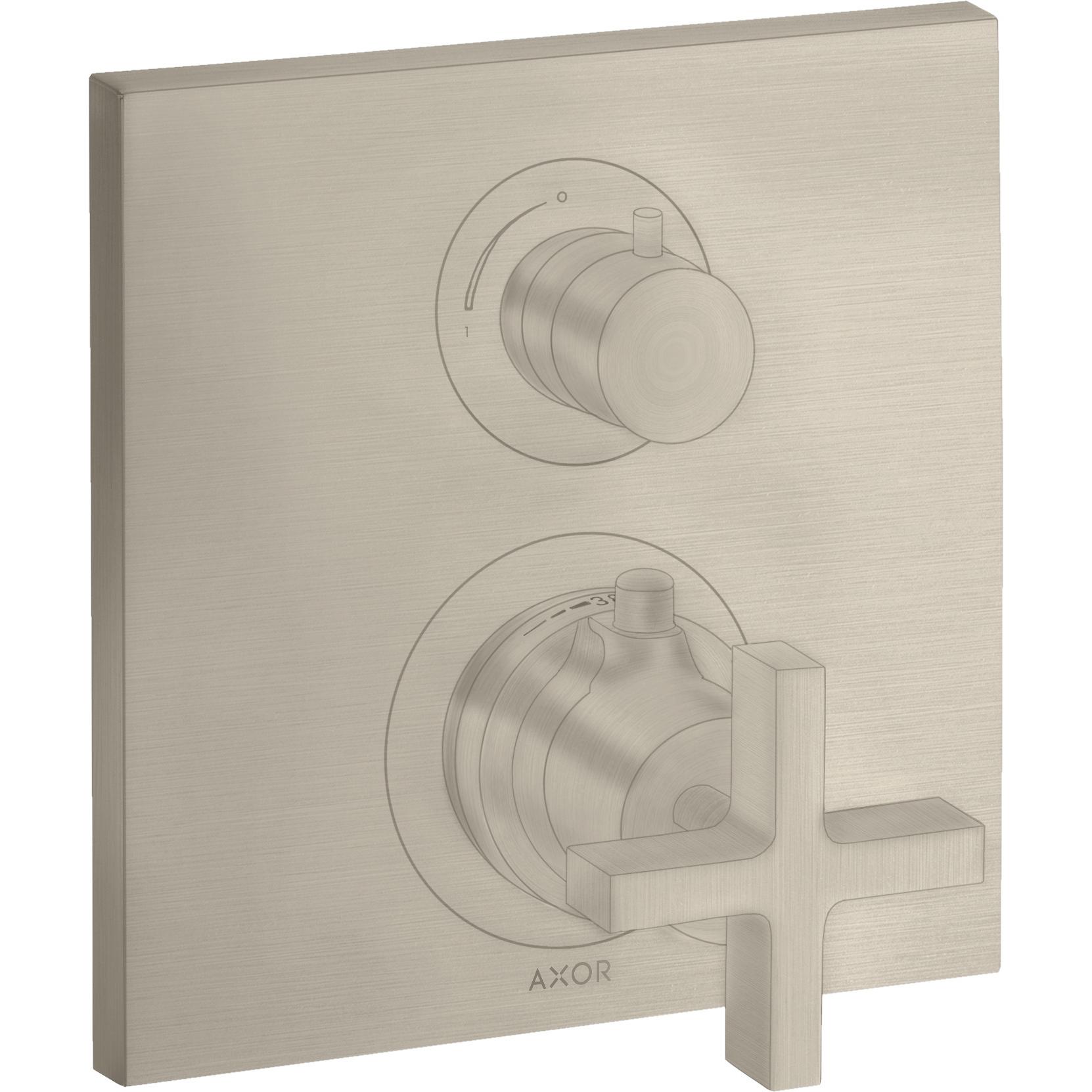 Axor, Rubinetteria per bagno, Citterio thermostat encastré avec vanne d'arrêt/changeur, poignées transversales