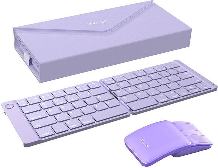Delux Set Wireless foldable Keyboard KF10 and mouse MF10PRO (Eng. Int., Kabellos)