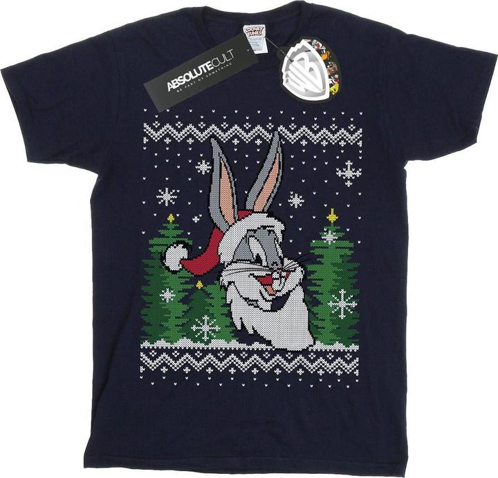 Actual product image Looney Tunes Boys Bugs Bunny Christmas Fair Isle T-Shirt (116)