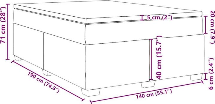 Actual product image vidaXL Boxspringbett (140 x 190 cm)