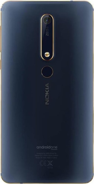 Produktbild Nokia 6.1 (32 GB, Blue, 5.50", Hybrid Dual SIM, 16 Mpx, 4G)