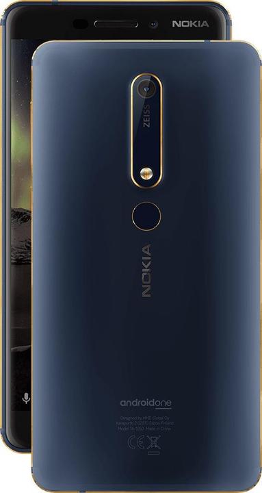 Produktbild Nokia 6.1 (32 GB, Blue, 5.50", Hybrid Dual SIM, 4G)