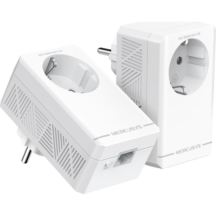 Mercusys Kit CPL Gigabit AV1000 avec prise intégrée type F (lot de 2) Vitesse 1000Mbps M (1000 Mbit/s), Powerline