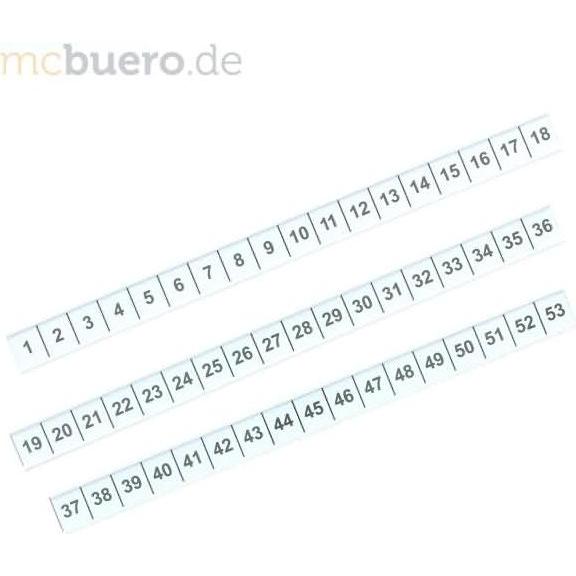 Ultradex, Zubehör Präsentieren, Skala mit Wochenzahlen 1-53 magnetisch 795x20mm Strichabstand 15mm