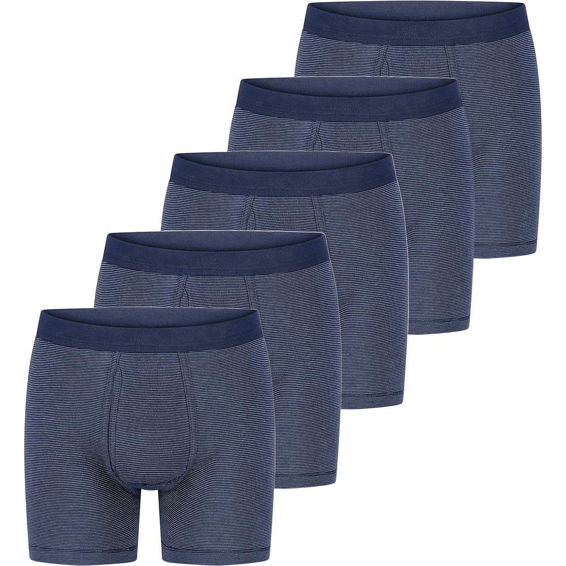 ESGE, Herren, Unterhosen, 5er Pack - Feinripp Ringel Pant mit Eingriff, Blau, (3XL, 5er Pack)
