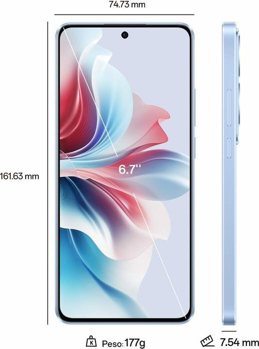 Produktbild OPPO Reno 11 F (256 GB, Ocean Blue, 6.70", Dual SIM, 5G)