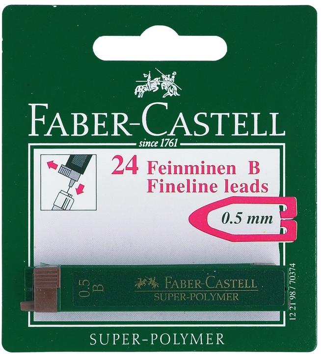 Image du produit Faber-Castell Recharge Super Polymère 0,5 mm, noir (24 pièce(s), Noir, 0.50 mm)