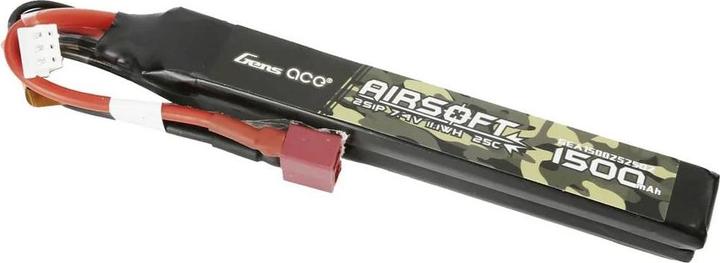 Produktbild Gens Ace 25C 1500mAh 2S1P 7.4V Nunchuck 2X Airsoft Gun Lipo Battery with T Plug (7.40 V, 1500 mAh)