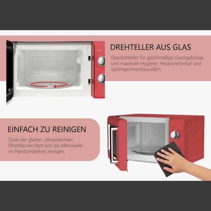 Productafbeelding Silva MW-R 25.3 rot Mikrowelle, 700 W, 20 L, Retro (20 l)