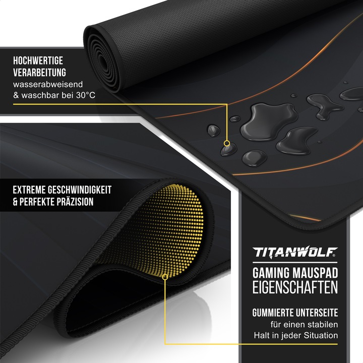 Actual product image Titanwolf Gaming Mouse Pad, 900 x 400mm XXL Speed Gaming Mouse Mat, Mousepad Extra Large Surface, Abstract (XXL)