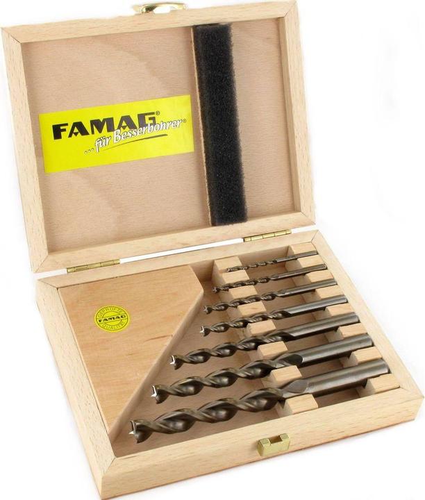 Actual product image Famag Wooden spiral bit set, HSS-G (3 mm, 4 mm, 5 mm, 6 mm, 8 mm, 10 mm, 12 mm)