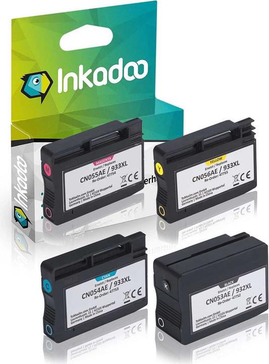 Produktbild Inkadoo kompatible Druckerpatrone Multipack als Ersatz für HP HP 932XL / 933XL passend für 6100 (M, C, Y, BK)