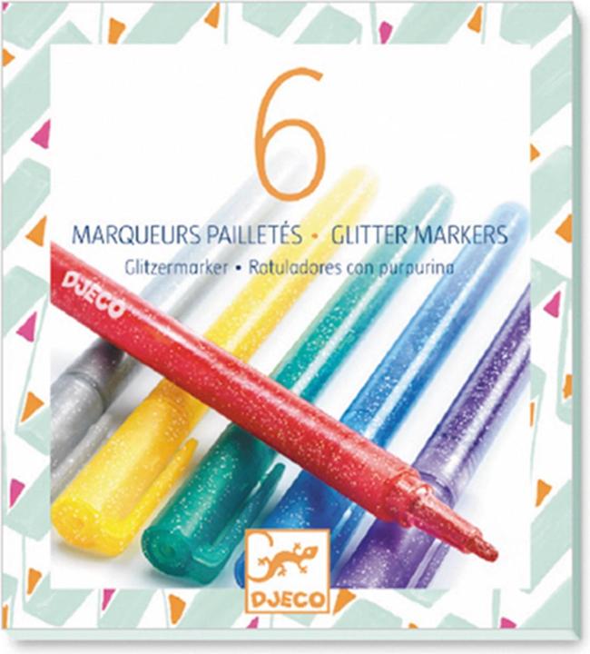 Actual product image Djeco 6 Markers glitter (Multicoloured, 6 x)