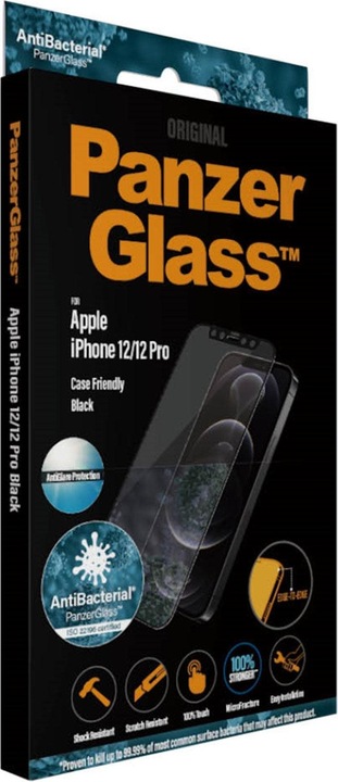 Actual product image PanzerGlass Case Friendly Black (1 Piece, Apple iPhone 12, Apple iPhone 12 Pro)