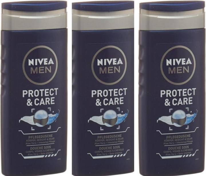 Actual product image NIVEA MEN Duschgel 3 in1 Protect & Care Aloe Vera 3x250ml