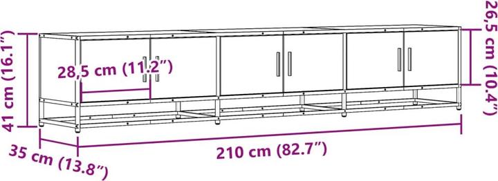 Produktbild VidaXL TV Schrank Lowboard Fernsehschrank Fernsehtisch Braun Eichen-Optik (210 x 35 x 41 cm)