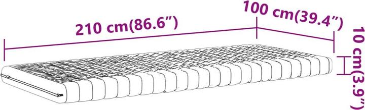 Actual product image VidaXL Schaumstoffmatratze 100 x 210 cm 7-Zonen Härtegrad 20 ILD (100 x 210 cm, Foam core)