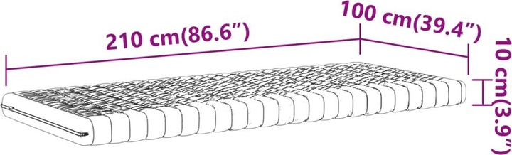Produktbild VidaXL Schaumstoffmatratze 100 x 210 cm 7-Zonen Härtegrad 20 ILD (100 x 210 cm, Schaumstoffkern)