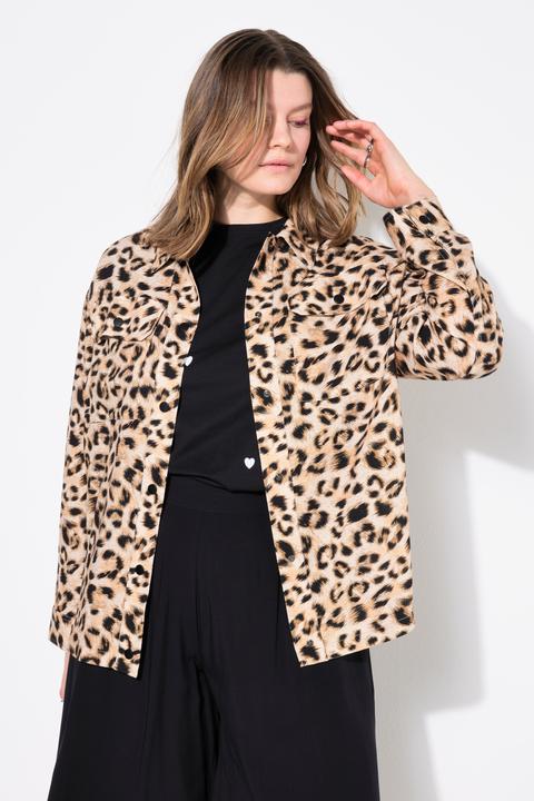 Actual product image Studio Untold Leopard Print Linen Blend Jacket (56)