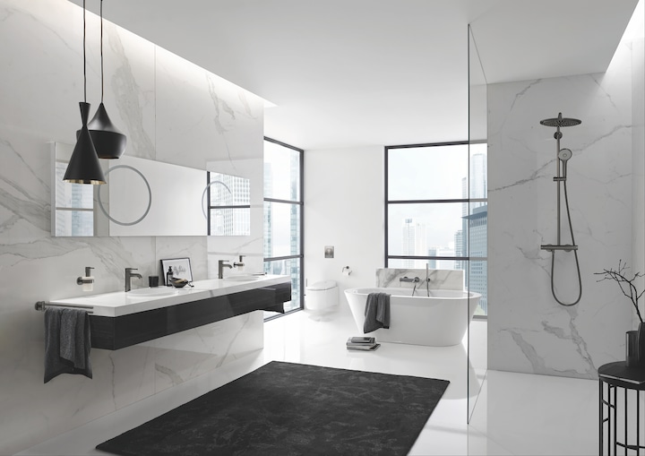 Produktbild Grohe Abdeckplatte SKATE C 156x197mm hard graphite gebürstet