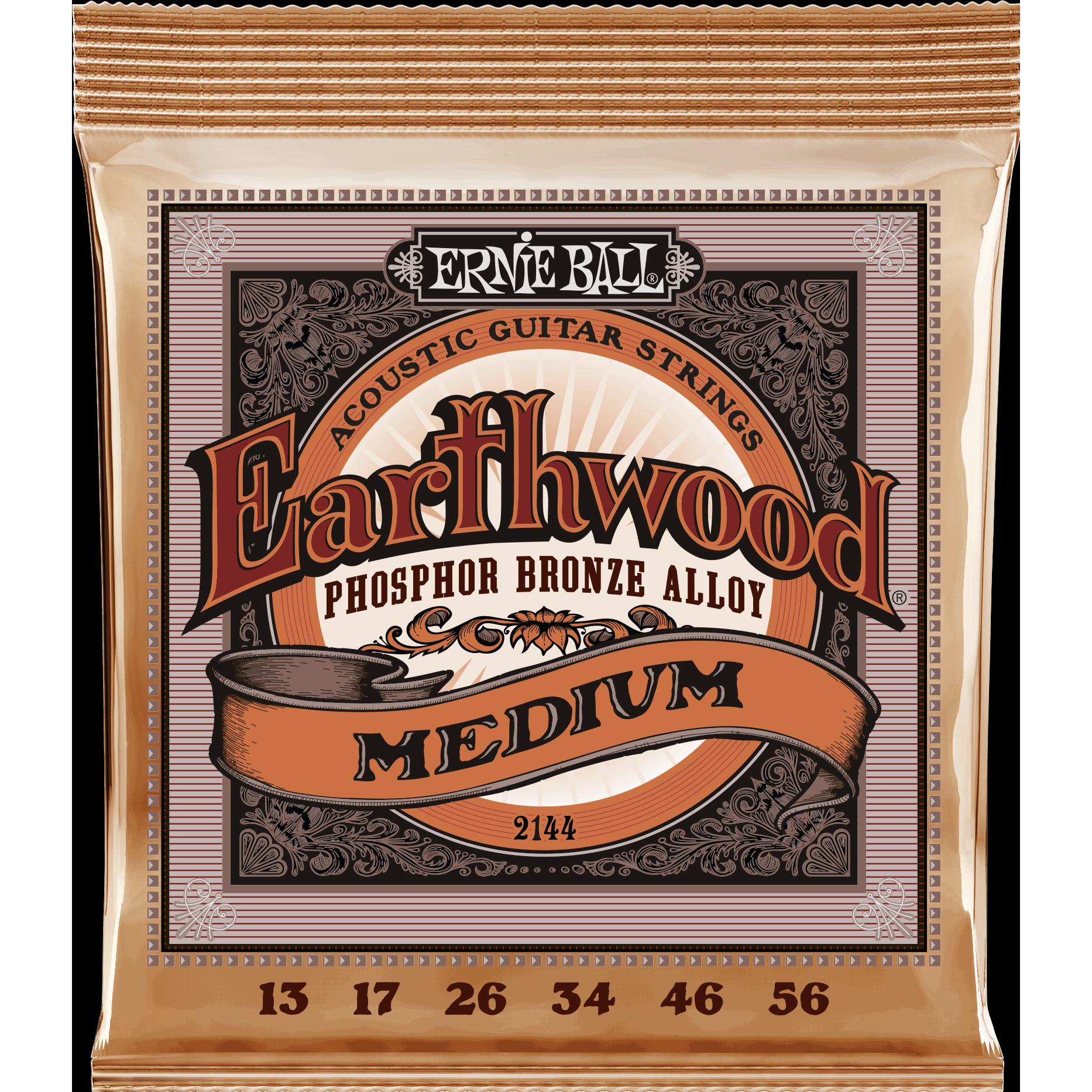 Ernie Ball Earthwood Medium Phosphor Bronze (.013-.056) (6 x, Gitarre, 0.06"), Saiten