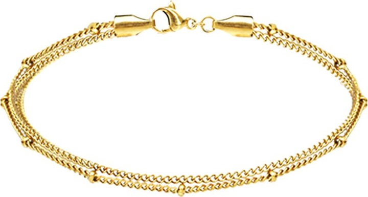 Produktbild Star Piercing Armkette vergoldet Basic und Basic Ringe (18 cm, Chirurgenstahl 316L, ohne Messing)