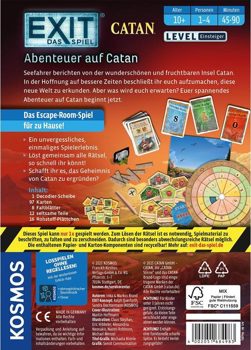 Actual product image Kosmos EXIT® - The game: Adventure on Catan (German)