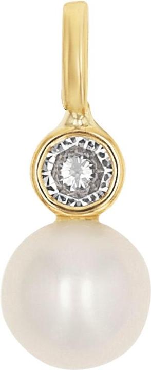 Image du produit Amor Pendentif pour femme, or 375, zirconium synth., perle de culture d'eau douce (9 ct, Or 375)