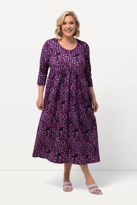Produktbild Ulla Popken Jerseykleid, bedruckt, A-Linie, Rundhals, 3/4-Arm, Taschen (50, 52)