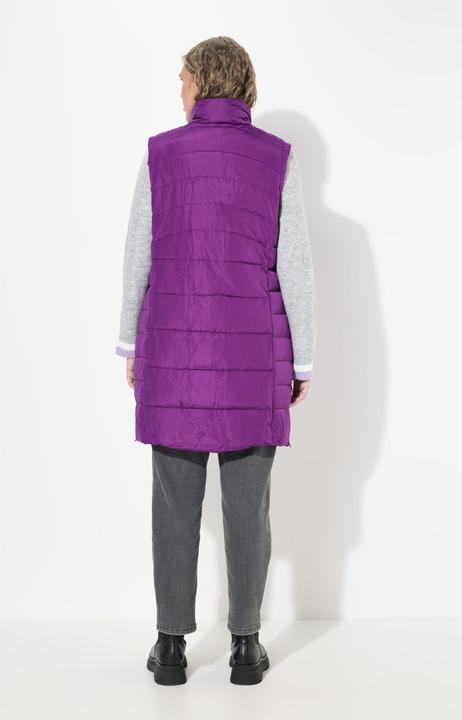 Image du produit Ulla Popken Gilet matelassé, col montant et capuche. Silhouette en A. Matière recyclée. (50, 52)