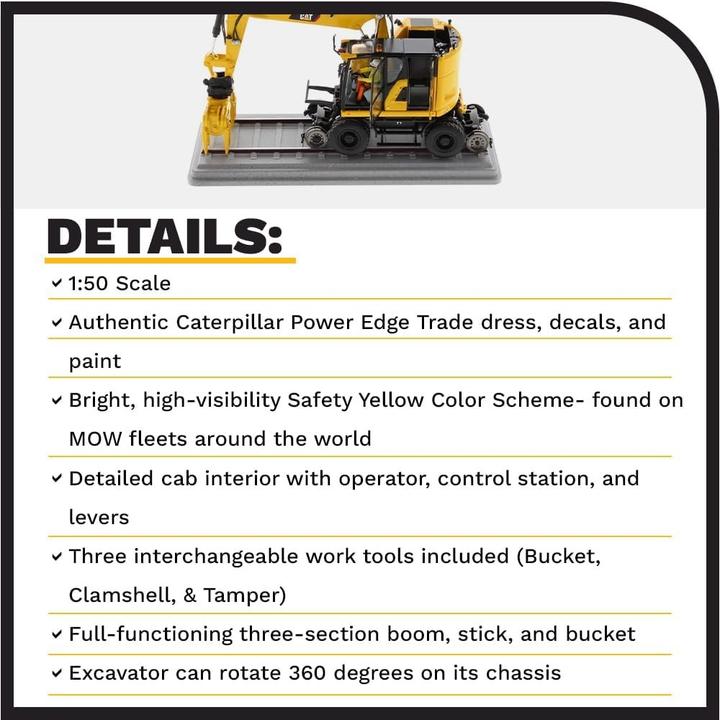 Image du produit Diecast Masters Pelle sur chenilles Caterpillar M323F Rail, échelle 1:50