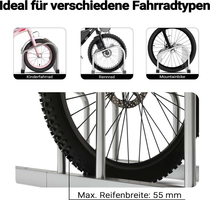 Actual product image Toboli Bicycle Stand for 2 Bikes Multiple Rack Made of Galvanised Steel for Indoor and Outdoor