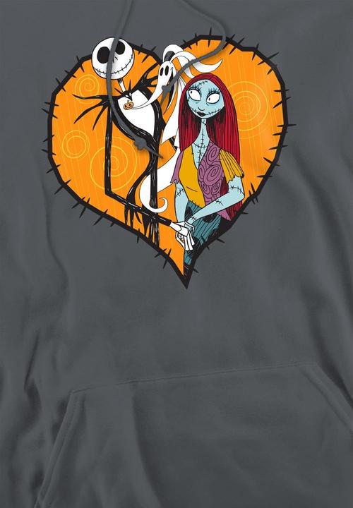 Actual product image The Nightmare Before Christmas Mens Jack Sally Heart Hoodie (S)