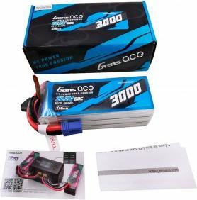 Immagine prodotto Gens Ace G-Tech 3000mAh 22.2V 60C 6S1P Batteria Lipo con connettore EC5 (22.20 V, 3000 mAh)