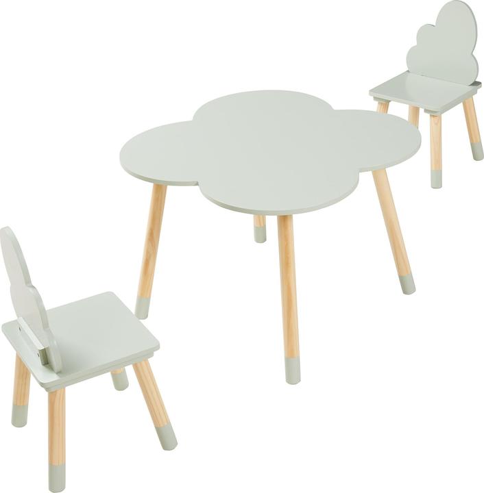Actual product image En.Casa Kindersitzgruppe Epim mit Wolkendesign Mintgrün (Child seating group)