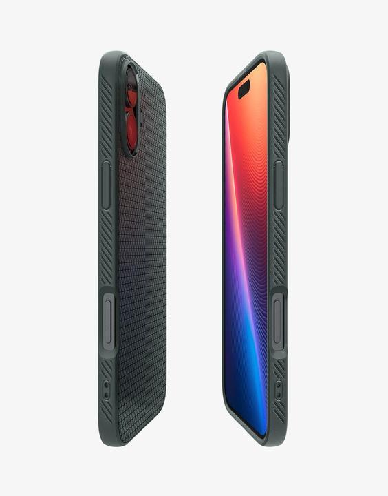 Actual product image Spigen Liquid Air iPhone 16 zielony/abyss green ACS08196 (Apple iPhone 16)