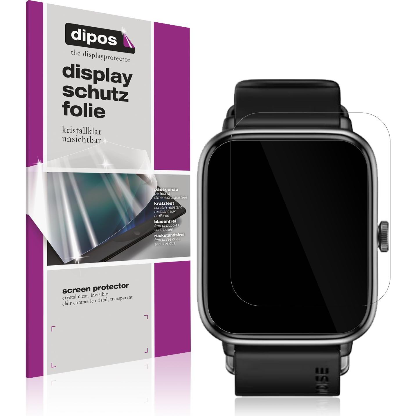 Dipos Displayschutzfolie Crystalclear, Smartwatch Schutzfolie, Transparent