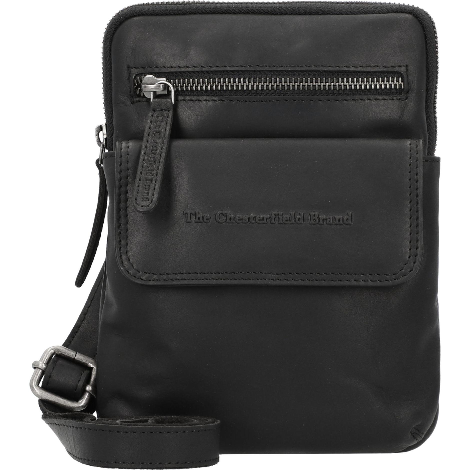 The Chesterfield Brand, Handtasche, Wax Pull Up Umhängetasche Leder 16 cm, Schwarz