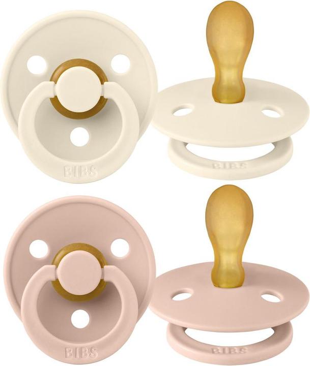 Bibs Colour Latex Soother (symmetrical, 6-18 months), Ivory & Blush (2 x, from 6 m.)