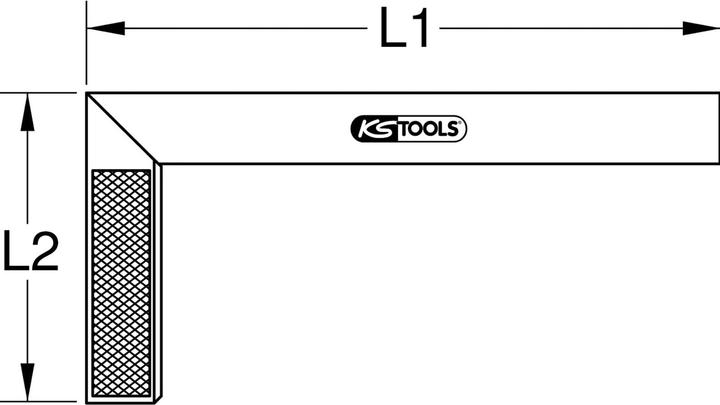Actual product image KS Tools Carpenter's angle with aluminium tongue. 250mm 300.0220