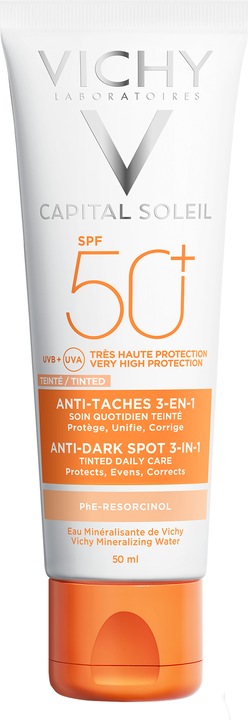 Image du produit Vichy Capital Soleil Soin anti-tâches teintée (Crème solaire visage, SPF 50+, 50 ml, 77 g)